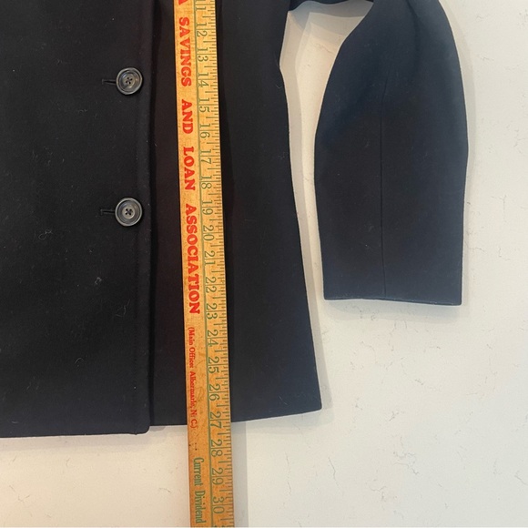 J Crew Womens M Black Wool Double Breasted Pea Coat Jacket Classic Thinsulate - Picture 5 of 10